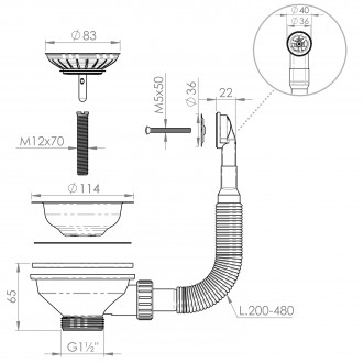 Вентиль с круглым переливом LB Plast D670-KOL